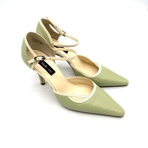 Vintage Style & Co Mint Green Heels Pointed Toe Ankle Strap Womens Size 6